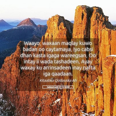 Picture 05 - Sabuurradii 31:13 SOM - Waayo, waxaan maqlay kuwo badan oo caytamaya, Iyo - Bible Verse Picture