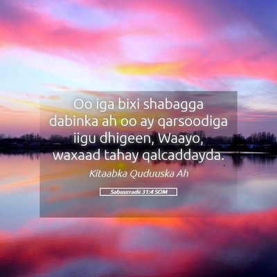 Picture 05 - Sabuurradii 31:4 SOM - Oo iga bixi shabagga dabinka ah oo ay qarsoodiga - Bible Verse Picture