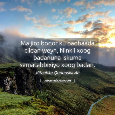 Picture 05 - Sabuurradii 33:16 SOM - Ma jiro boqor ku badbaada ciidan weyn, Ninkii - Bible Verse Picture