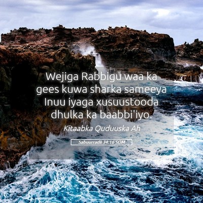 Picture 05 - Sabuurradii 34:16 SOM - Wejiga Rabbigu waa ka gees kuwa sharka sameeya - Bible Verse Picture