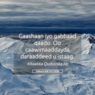 Picture 05 - Sabuurradii 35:2 SOM - Gaashaan iyo gabbaad qaado. Oo caawimaaddayda - Bible Verse Picture