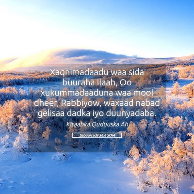 Picture 05 - Sabuurradii 36:6 SOM - Xaqnimadaadu waa sida buuraha Ilaah, Oo - Bible Verse Picture