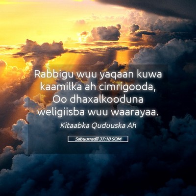 Picture 05 - Sabuurradii 37:18 SOM - Rabbigu wuu yaqaan kuwa kaamilka ah cimrigooda, - Bible Verse Picture