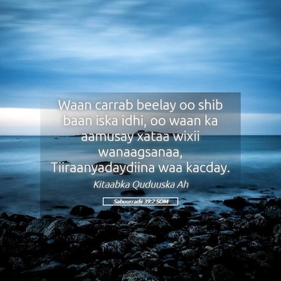 Picture 05 - Sabuurradii 39:2 SOM - Waan carrab beelay oo shib baan iska idhi, oo - Bible Verse Picture