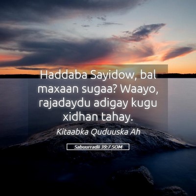 Picture 05 - Sabuurradii 39:7 SOM - Haddaba Sayidow, bal maxaan sugaa? Waayo, - Bible Verse Picture