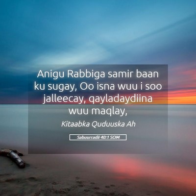 Picture 05 - Sabuurradii 40:1 SOM - Anigu Rabbiga samir baan ku sugay, Oo isna wuu i - Bible Verse Picture