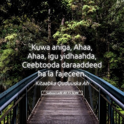 Picture 05 - Sabuurradii 40:15 SOM - Kuwa aniga, Ahaa, Ahaa, igu yidhaahda, Ceebtooda - Bible Verse Picture