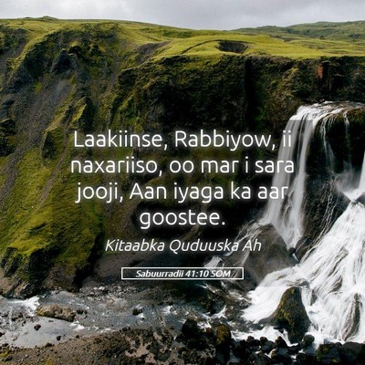 Picture 05 - Sabuurradii 41:10 SOM - Laakiinse, Rabbiyow, ii naxariiso, oo mar i sara - Bible Verse Picture