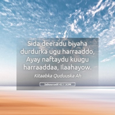 Picture 05 - Sabuurradii 42:1 SOM - Sida deeradu biyaha durdurka ugu harraaddo, Ayay - Bible Verse Picture