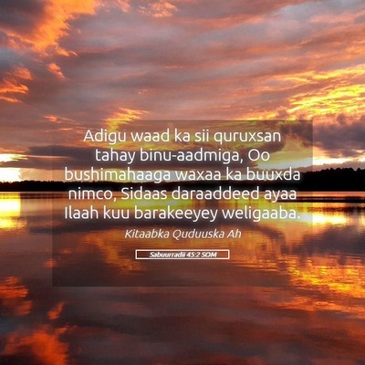 Picture 05 - Sabuurradii 45:2 SOM - Adigu waad ka sii quruxsan tahay binu-aadmiga, Oo - Bible Verse Picture