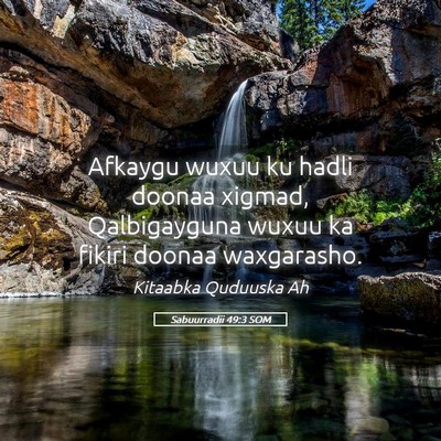 Picture 05 - Sabuurradii 49:3 SOM - Afkaygu wuxuu ku hadli doonaa xigmad, - Bible Verse Picture