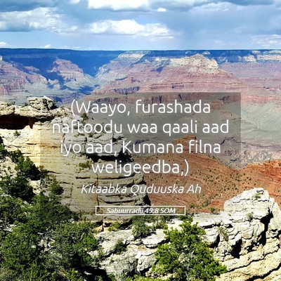 Picture 05 - Sabuurradii 49:8 SOM - (Waayo, furashada naftoodu waa qaali aad iyo aad, - Bible Verse Picture