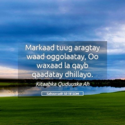 Picture 05 - Sabuurradii 50:18 SOM - Markaad tuug aragtay waad oggolaatay, Oo waxaad - Bible Verse Picture