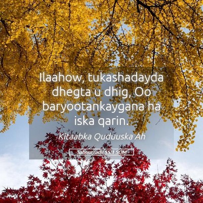 Picture 05 - Sabuurradii 55:1 SOM - Ilaahow, tukashadayda dhegta u dhig, Oo - Bible Verse Picture