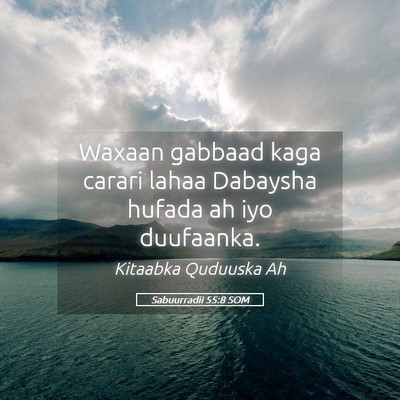 Picture 05 - Sabuurradii 55:8 SOM - Waxaan gabbaad kaga carari lahaa Dabaysha hufada - Bible Verse Picture