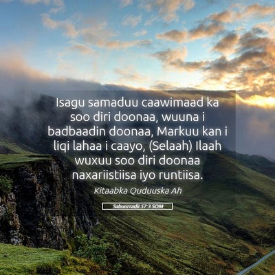 Picture 05 - Sabuurradii 57:3 SOM - Isagu samaduu caawimaad ka soo diri doonaa, wuuna - Bible Verse Picture