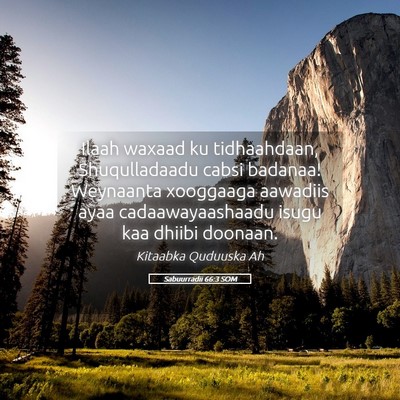 Picture 05 - Sabuurradii 66:3 SOM - Ilaah waxaad ku tidhaahdaan, Shuqulladaadu cabsi - Bible Verse Picture