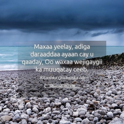 Picture 05 - Sabuurradii 69:7 SOM - Maxaa yeelay, adiga daraaddaa ayaan cay u qaaday, - Bible Verse Picture