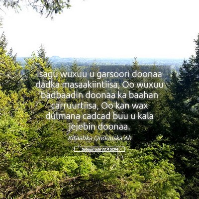 Picture 05 - Sabuurradii 72:4 SOM - Isagu wuxuu u garsoori doonaa dadka - Bible Verse Picture