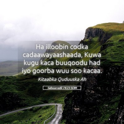 Picture 05 - Sabuurradii 74:23 SOM - Ha illoobin codka cadaawayaashaada, Kuwa kugu - Bible Verse Picture
