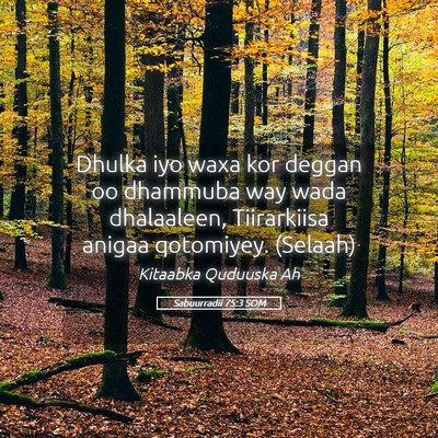 Picture 05 - Sabuurradii 75:3 SOM - Dhulka iyo waxa kor deggan oo dhammuba way wada - Bible Verse Picture