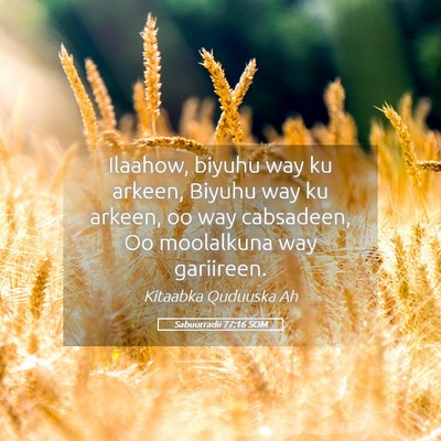 Picture 05 - Sabuurradii 77:16 SOM - Ilaahow, biyuhu way ku arkeen, Biyuhu way ku - Bible Verse Picture