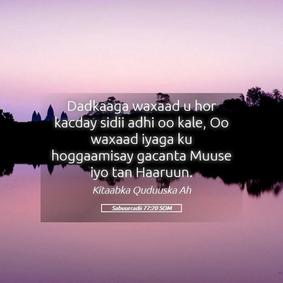 Picture 05 - Sabuurradii 77:20 SOM - Dadkaaga waxaad u hor kacday sidii adhi oo kale, - Bible Verse Picture