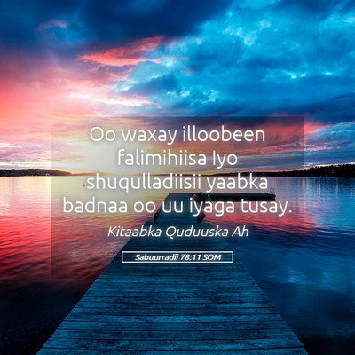 Picture 05 - Sabuurradii 78:11 SOM - Oo waxay illoobeen falimihiisa Iyo shuqulladiisii - Bible Verse Picture