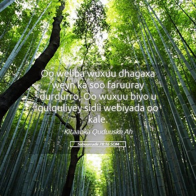 Picture 05 - Sabuurradii 78:16 SOM - Oo weliba wuxuu dhagaxa weyn ka soo faruuray - Bible Verse Picture