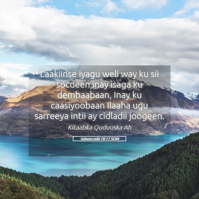 Picture 05 - Sabuurradii 78:17 SOM - Laakiinse iyagu weli way ku sii socdeen inay - Bible Verse Picture