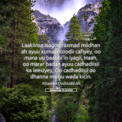 Picture 05 - Sabuurradii 78:38 SOM - Laakiinse isagoo raxmad miidhan ah ayuu - Bible Verse Picture