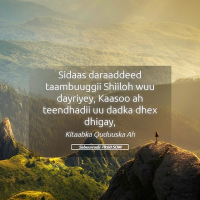 Picture 05 - Sabuurradii 78:60 SOM - Sidaas daraaddeed taambuuggii Shiiloh wuu - Bible Verse Picture