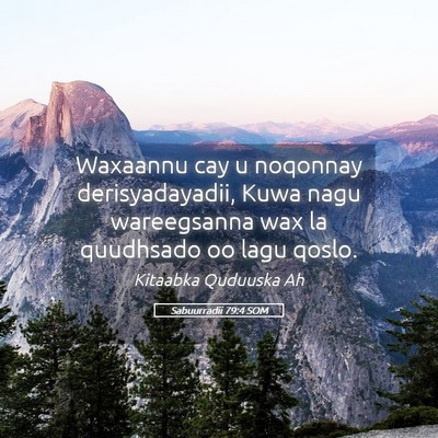 Picture 05 - Sabuurradii 79:4 SOM - Waxaannu cay u noqonnay derisyadayadii, Kuwa nagu - Bible Verse Picture