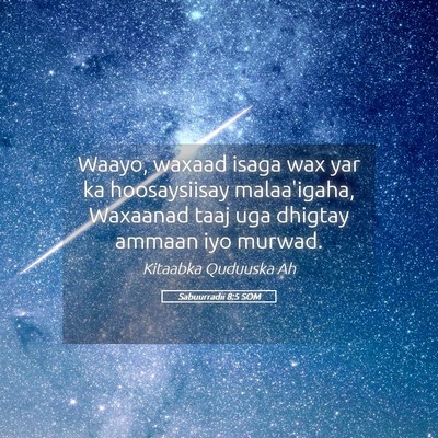 Picture 05 - Sabuurradii 8:5 SOM - Waayo, waxaad isaga wax yar ka hoosaysiisay - Bible Verse Picture