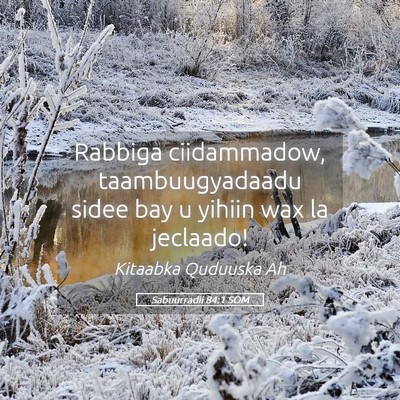 Picture 05 - Sabuurradii 84:1 SOM - Rabbiga ciidammadow, taambuugyadaadu sidee bay u - Bible Verse Picture