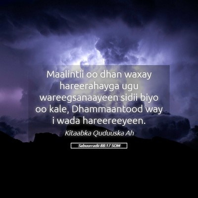 Picture 05 - Sabuurradii 88:17 SOM - Maalintii oo dhan waxay hareerahayga ugu - Bible Verse Picture