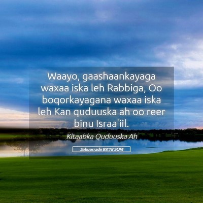 Picture 05 - Sabuurradii 89:18 SOM - Waayo, gaashaankayaga waxaa iska leh Rabbiga, Oo - Bible Verse Picture