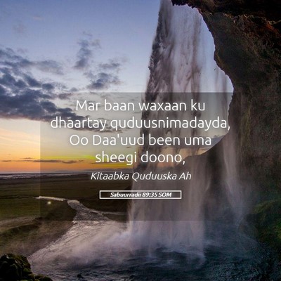 Picture 05 - Sabuurradii 89:35 SOM - Mar baan waxaan ku dhaartay quduusnimadayda, Oo - Bible Verse Picture