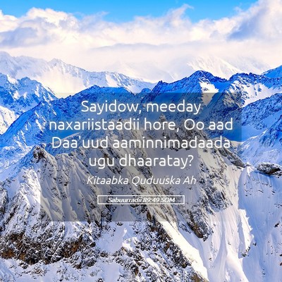 Picture 05 - Sabuurradii 89:49 SOM - Sayidow, meeday naxariistaadii hore, Oo aad - Bible Verse Picture
