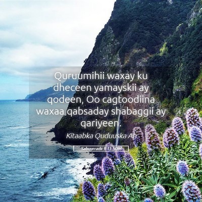 Picture 05 - Sabuurradii 9:15 SOM - Quruumihii waxay ku dheceen yamayskii ay qodeen, - Bible Verse Picture