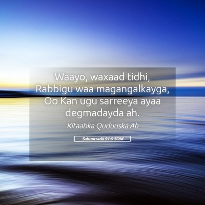 Picture 05 - Sabuurradii 91:9 SOM - Waayo, waxaad tidhi, Rabbigu waa magangalkayga, - Bible Verse Picture