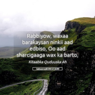 Picture 05 - Sabuurradii 94:12 SOM - Rabbiyow, waxaa barakaysan ninkii aad edbiso, Oo - Bible Verse Picture
