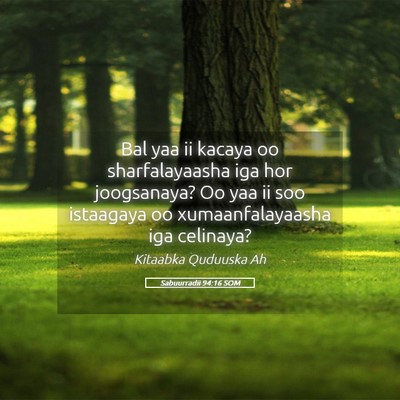 Picture 05 - Sabuurradii 94:16 SOM - Bal yaa ii kacaya oo sharfalayaasha iga hor - Bible Verse Picture