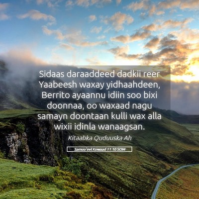 Picture 05 - Samuu'eel Kowaad 11:10 SOM - Sidaas daraaddeed dadkii reer Yaabeesh waxay - Bible Verse Picture