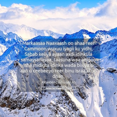 Picture 05 - Samuu'eel Kowaad 11:2 SOM - Markaasaa Naaxaash oo ahaa reer Cammoon wuxuu - Bible Verse Picture