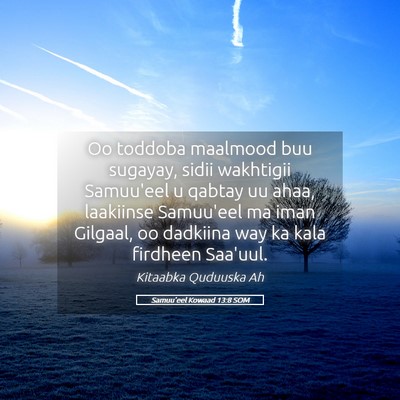 Picture 05 - Samuu'eel Kowaad 13:8 SOM - Oo toddoba maalmood buu sugayay, sidii wakhtigii - Bible Verse Picture
