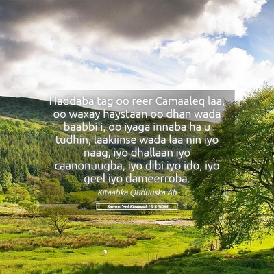 Picture 05 - Samuu'eel Kowaad 15:3 SOM - Haddaba tag oo reer Camaaleq laa, oo waxay - Bible Verse Picture