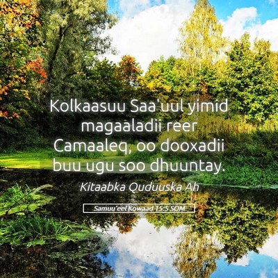 Picture 05 - Samuu'eel Kowaad 15:5 SOM - Kolkaasuu Saa'uul yimid magaaladii reer Camaaleq, - Bible Verse Picture