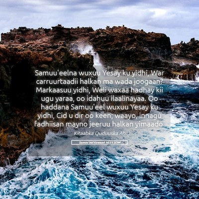 Picture 05 - Samuu'eel Kowaad 16:11 SOM - Samuu'eelna wuxuu Yesay ku yidhi, War - Bible Verse Picture