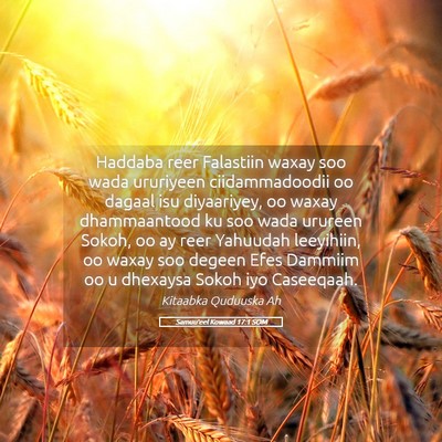 Picture 05 - Samuu'eel Kowaad 17:1 SOM - Haddaba reer Falastiin waxay soo wada ururiyeen - Bible Verse Picture